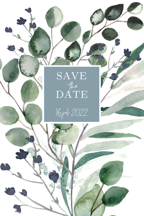 Botanical Save the Date voor jullie bruiloft