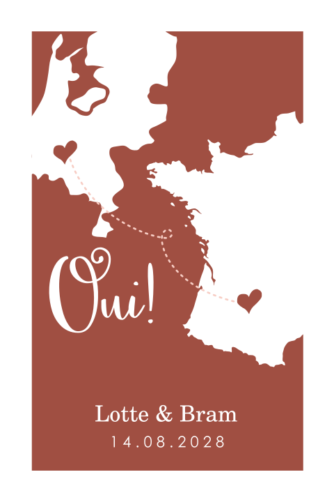 Trouwkaart voor bruiloft in Frankrijk