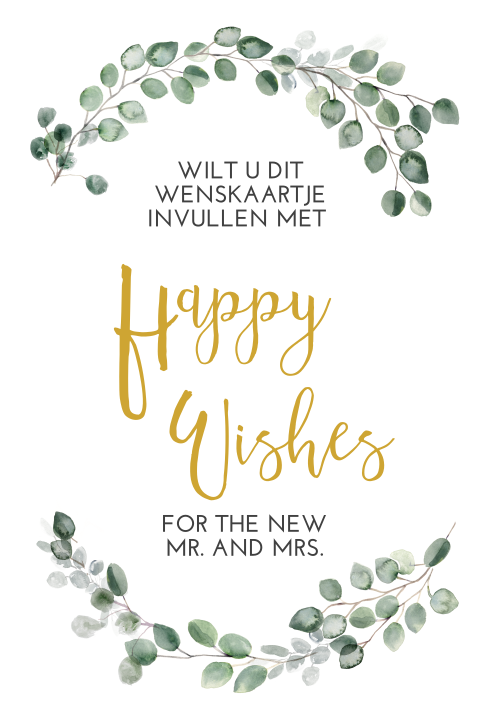 Bordje bij Happy Wishes Card - de unieke wenskaartjes