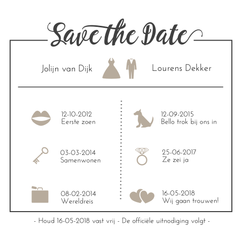 Maak een infografic van Save the Date met foto