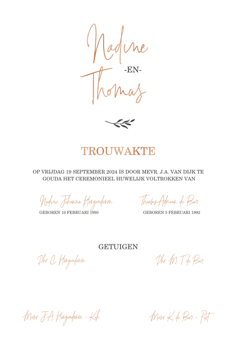 Trouwakte zelf maken