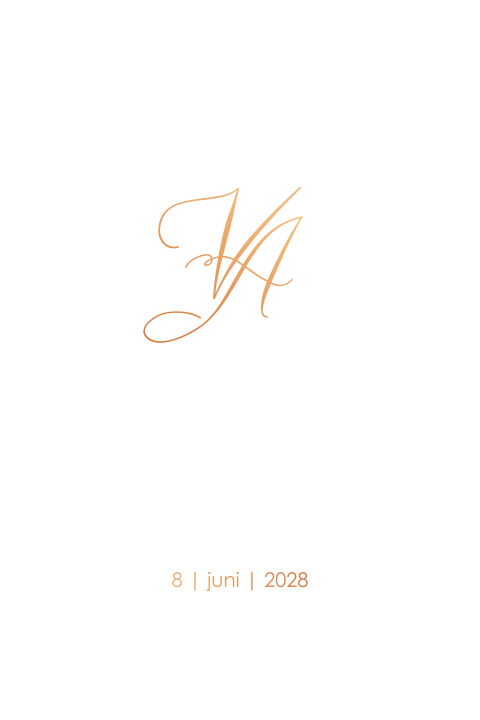 Klassieke trouwkaart met logo in koperfolie