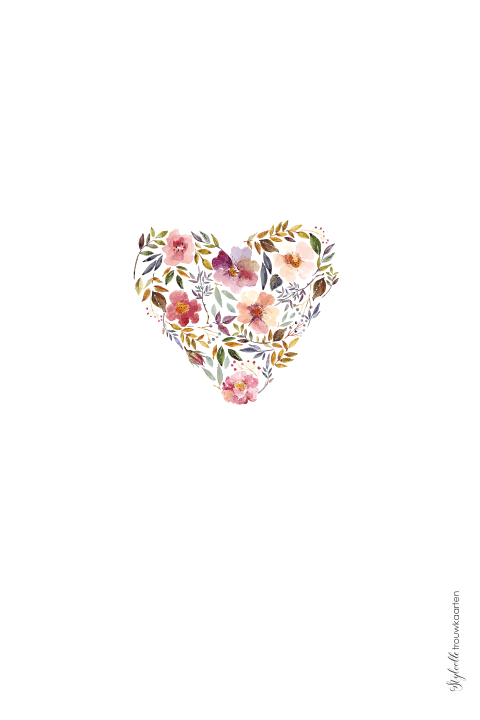 Romantische bedankkaart met paarse bloemetjes