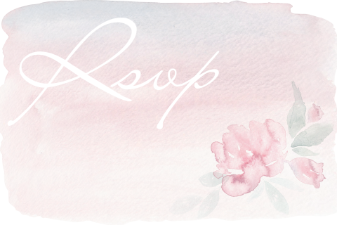 Romantisch RSVP kaartje met watercolor bloemen