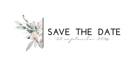 Save the Date: modern met bloemetje