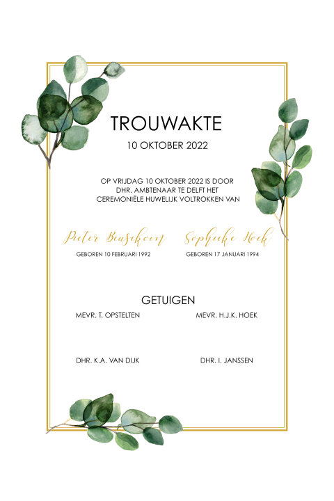 Trouwakte zelf maken