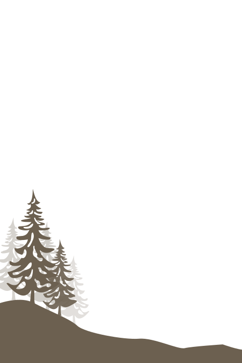 Winterse trouwkaart met rendieren en kerstbomen