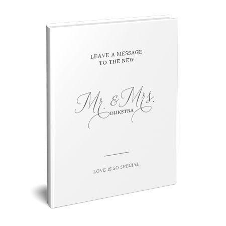 Bruiloft gastenboek: wit en stijlvol