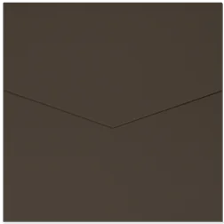 pocketfold trouwkaart vierkant donkerbruin