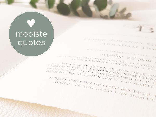 De mooiste quotes voor een trouwkaart