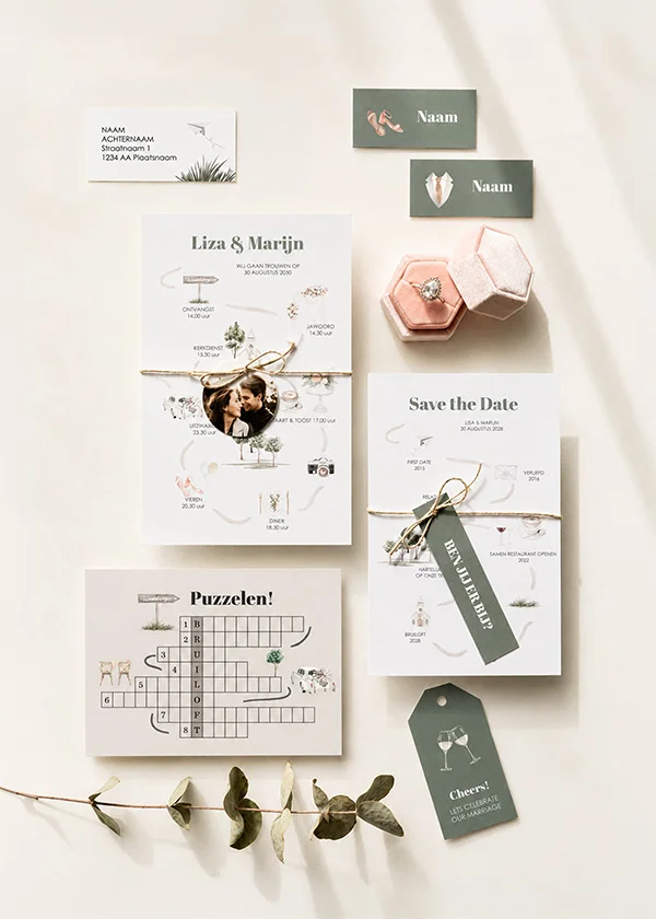trouwkaarten set Liza