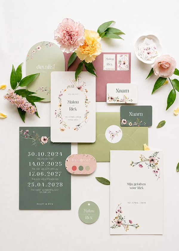 trouwkaarten set Malou
