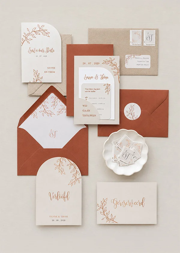 trouwkaarten set Sanne