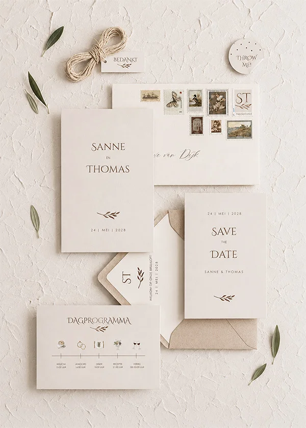 trouwkaarten set Sanne
