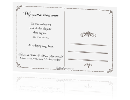 Ontwerp Een Save The Date Kaart Als Een Postkaart